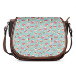 Pastel Cupcake Pattern Print Saddle Bag