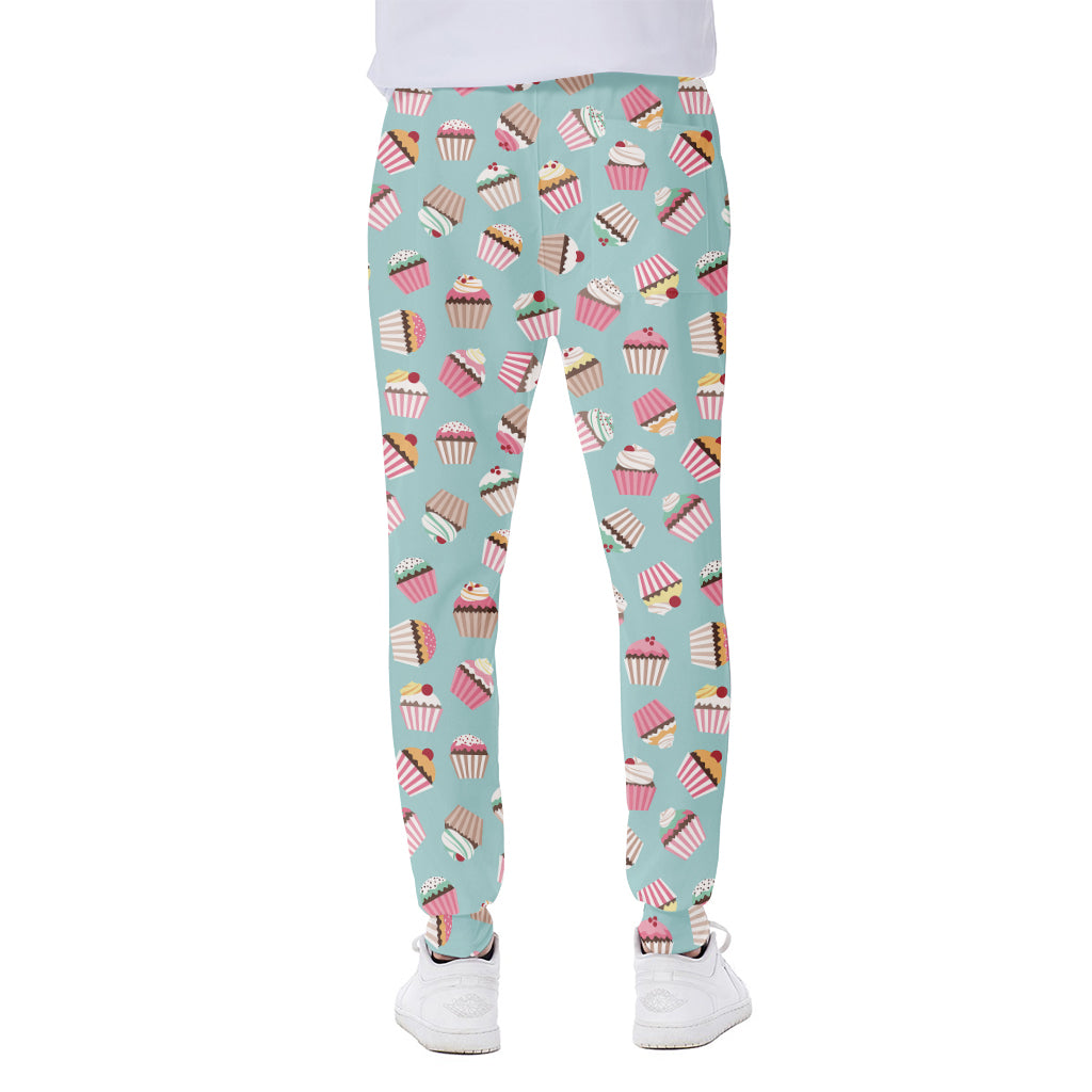 Pastel Cupcake Pattern Print Scuba Joggers