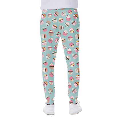 Pastel Cupcake Pattern Print Scuba Joggers