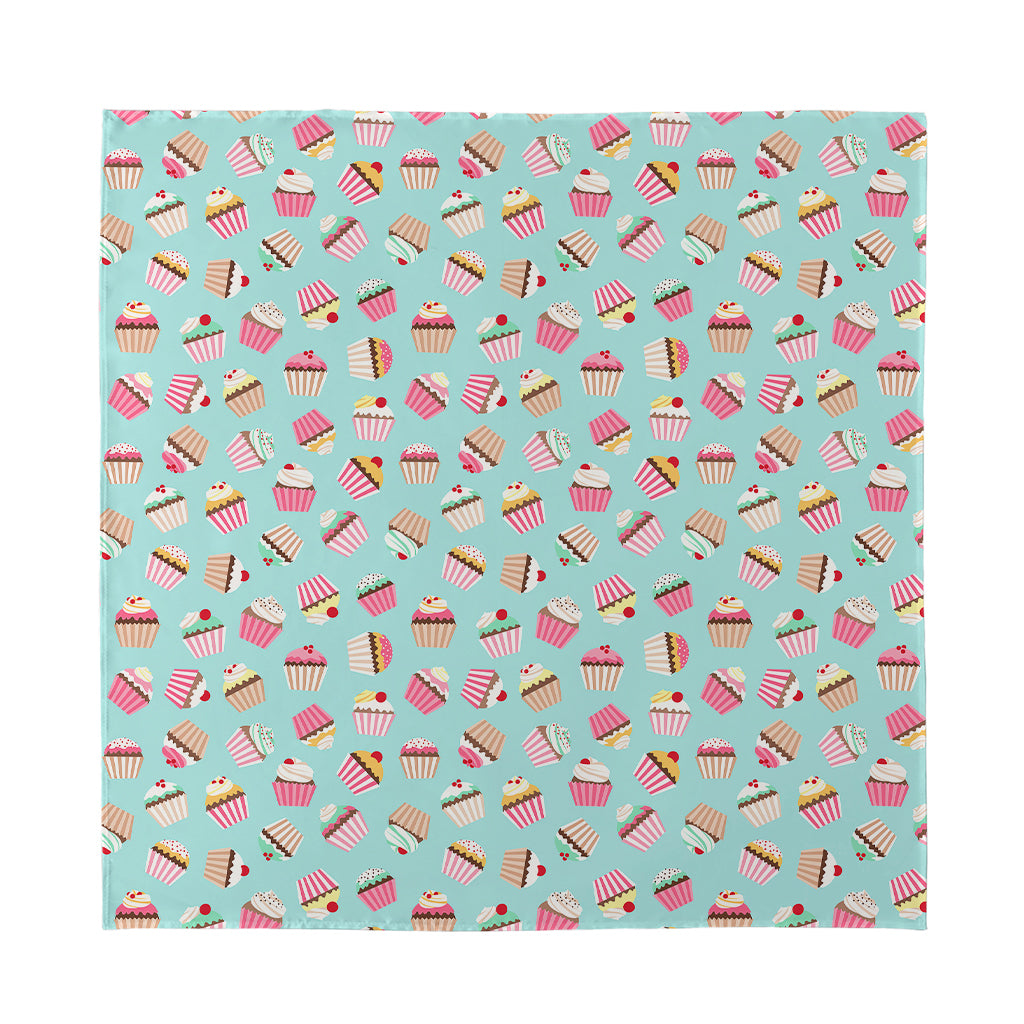 Pastel Cupcake Pattern Print Silk Bandana