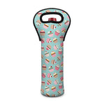 Pastel Cupcake Pattern Print Single Neoprene Wine Tote