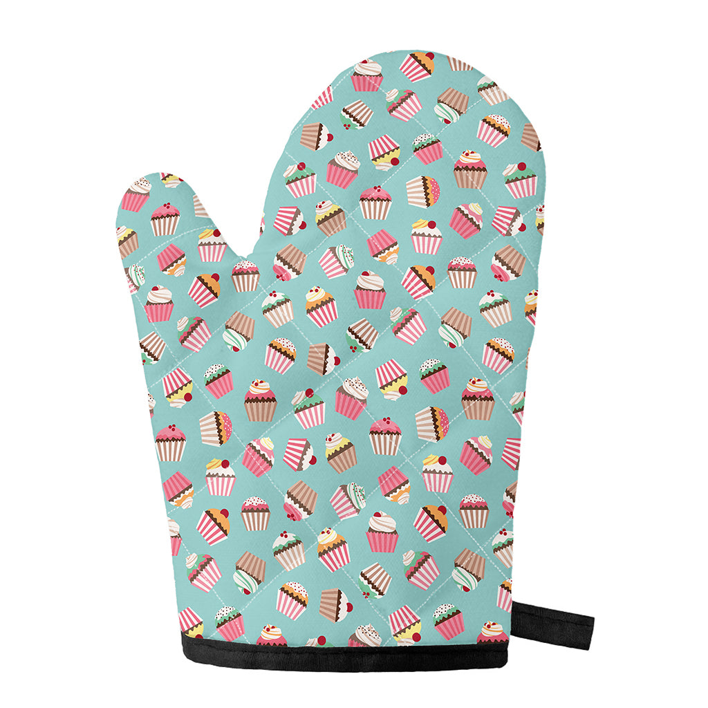 Pastel Cupcake Pattern Print Single Oven Mitt