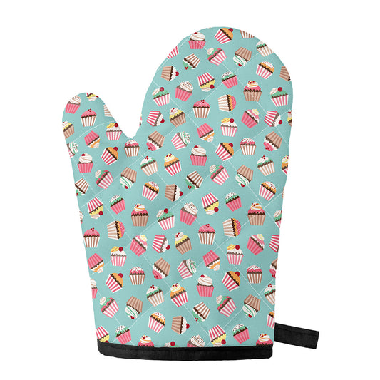 Pastel Cupcake Pattern Print Single Oven Mitt
