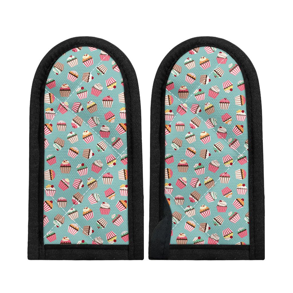 Pastel Cupcake Pattern Print Skillet Handle Cover