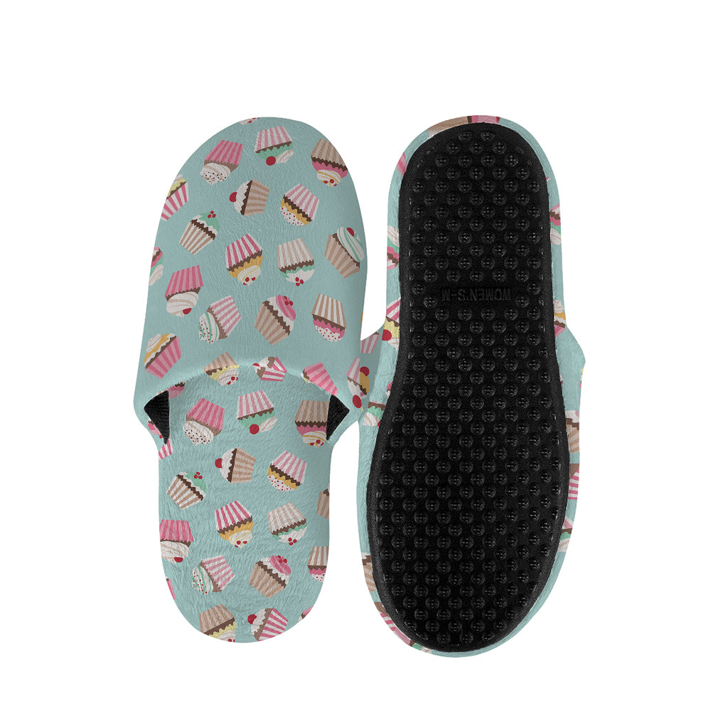 Pastel Cupcake Pattern Print Slippers