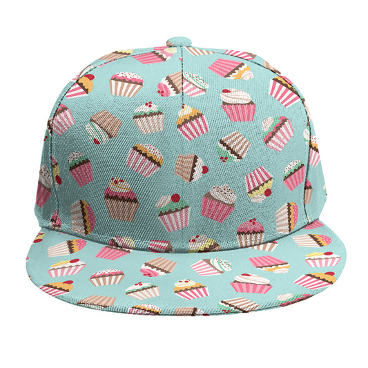 Pastel Cupcake Pattern Print Snapback Cap