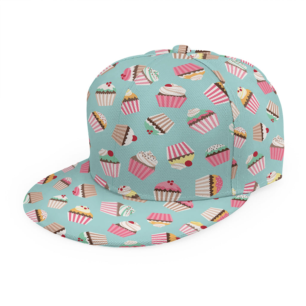 Pastel Cupcake Pattern Print Snapback Cap