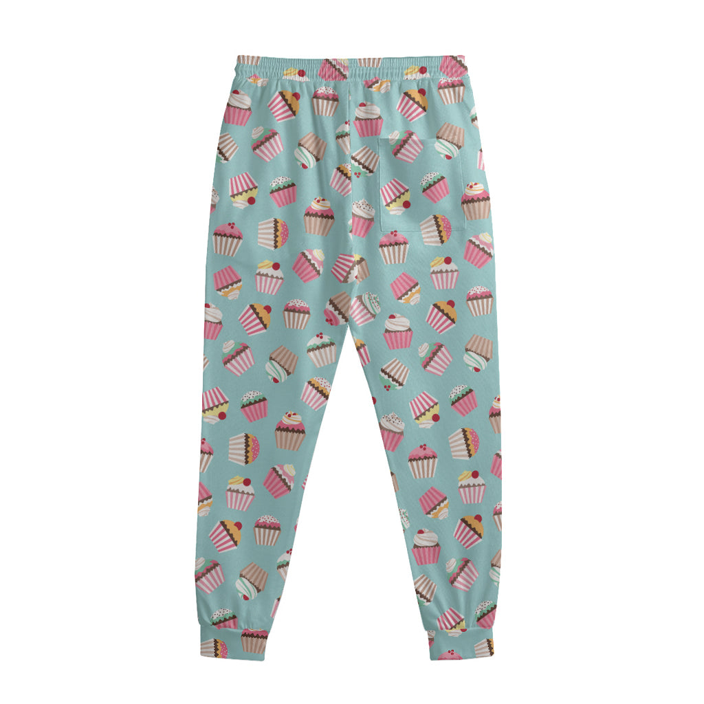 Pastel Cupcake Pattern Print Sweatpants