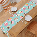 Pastel Cupcake Pattern Print Table Runner