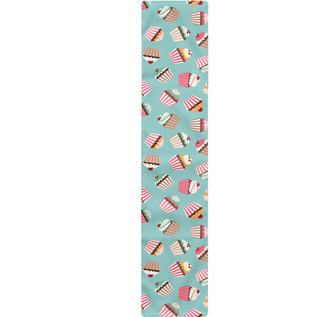 Pastel Cupcake Pattern Print Table Runner