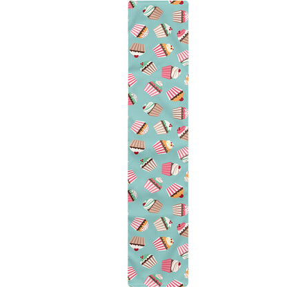 Pastel Cupcake Pattern Print Table Runner