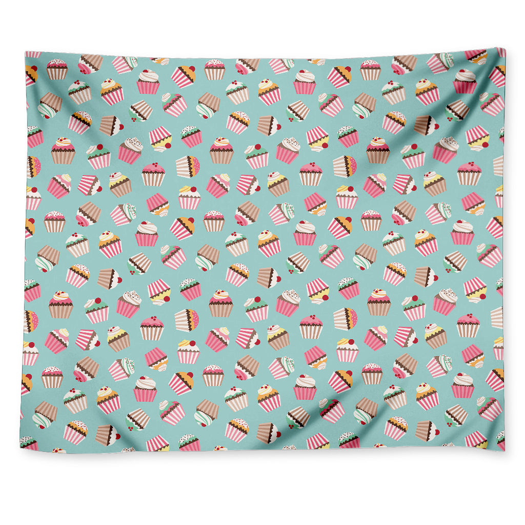 Pastel Cupcake Pattern Print Tapestry