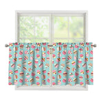 Pastel Cupcake Pattern Print Tier Curtains