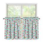 Pastel Cupcake Pattern Print Tier Curtains