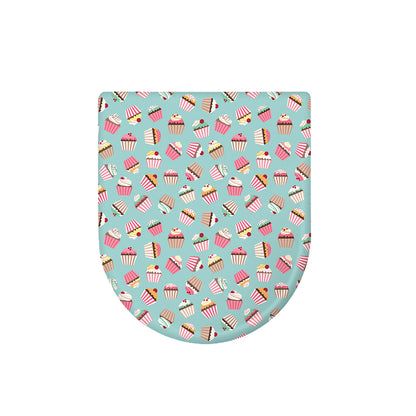 Pastel Cupcake Pattern Print Toilet Lid Cover