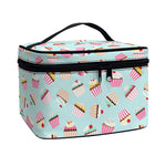 Pastel Cupcake Pattern Print Travel Makeup Bag