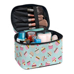 Pastel Cupcake Pattern Print Travel Makeup Bag