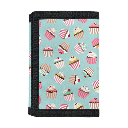 Pastel Cupcake Pattern Print Trifold Wallet