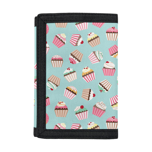 Pastel Cupcake Pattern Print Trifold Wallet