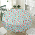 Pastel Cupcake Pattern Print Waterproof Round Tablecloth