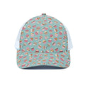 Pastel Cupcake Pattern Print White Mesh Trucker Hat