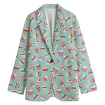 Pastel Cupcake Pattern Print Women's Blazer