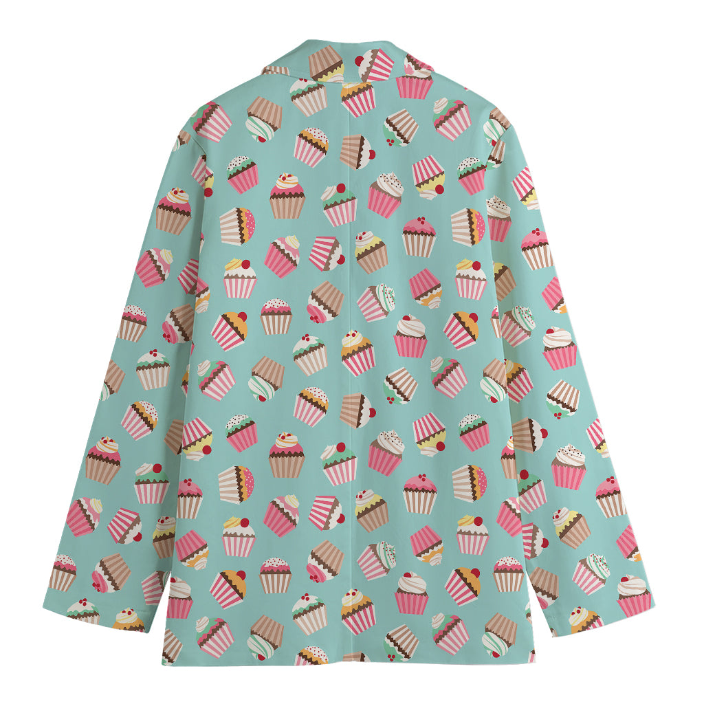Pastel Cupcake Pattern Print Women's Blazer