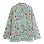 Pastel Cupcake Pattern Print Women's Cotton Blazer