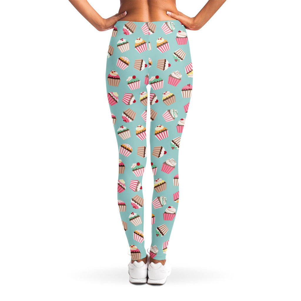 Pastel Cupcake Pattern Print Women's Leggings