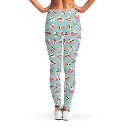 Pastel Cupcake Pattern Print Women's Leggings