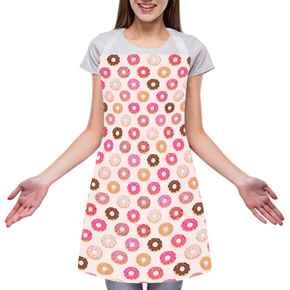 Pastel Donut Pattern Print Adjustable Apron