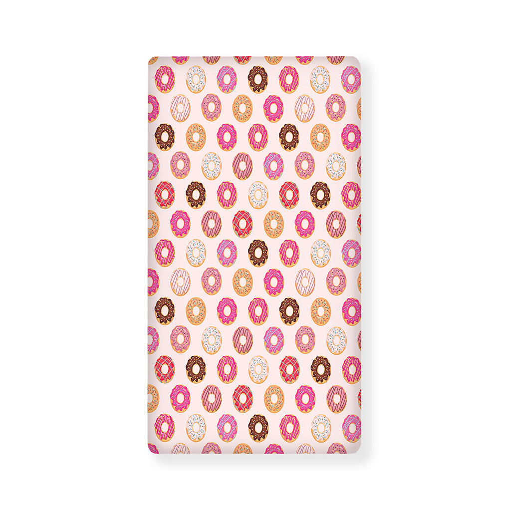 Pastel Donut Pattern Print Baby Crib Sheet