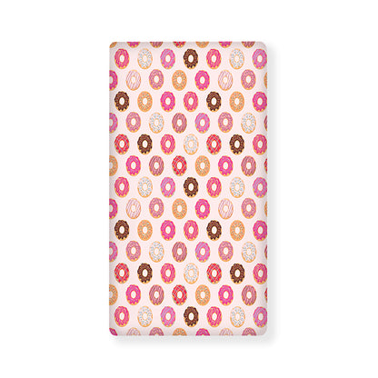 Pastel Donut Pattern Print Baby Crib Sheet