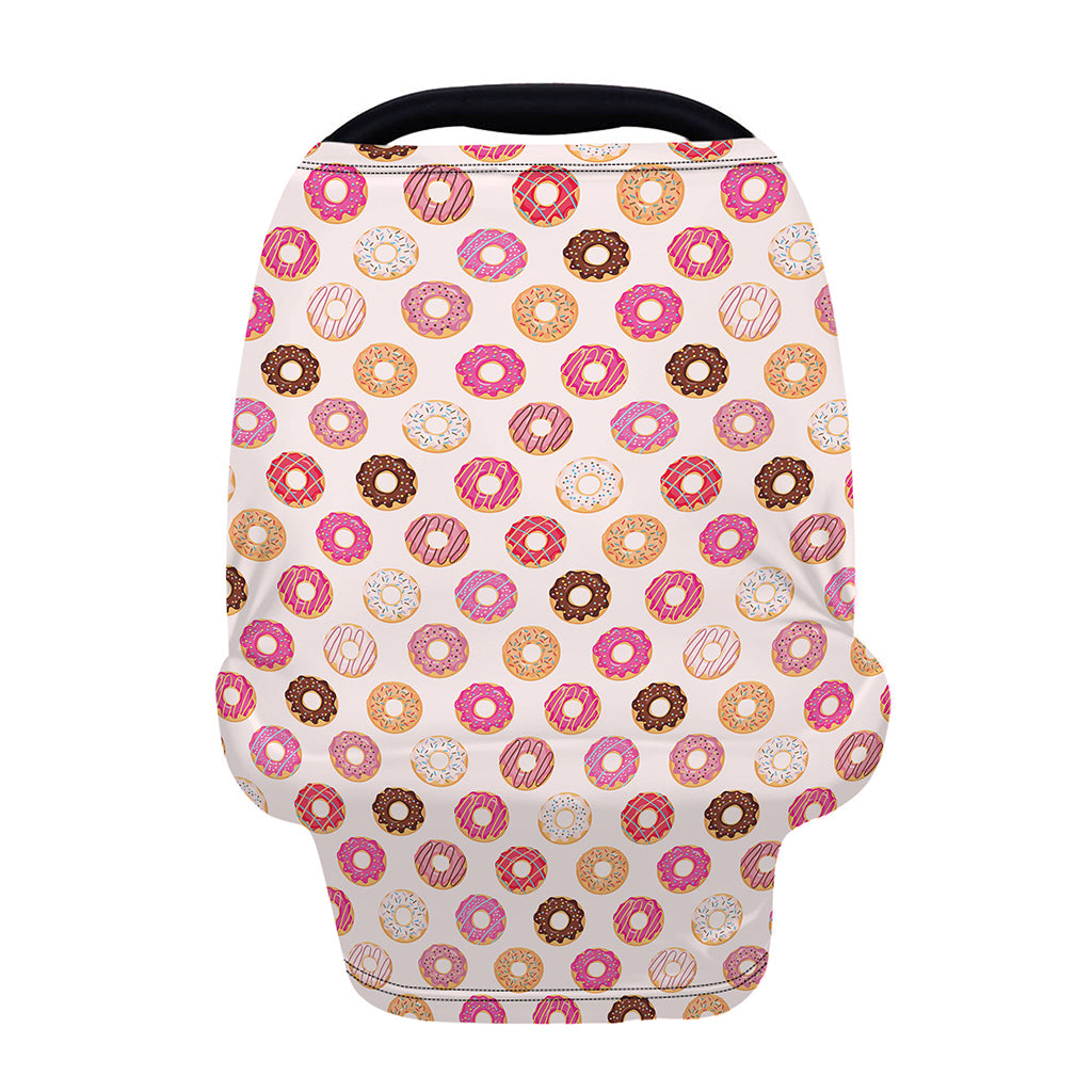 Pastel Donut Pattern Print Baby Seat Cover