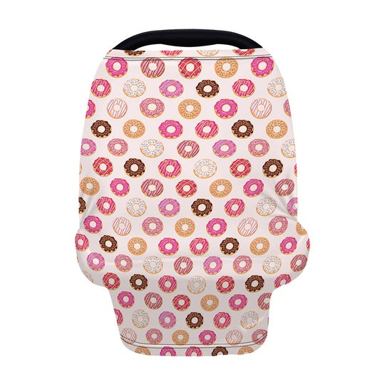 Pastel Donut Pattern Print Baby Seat Cover