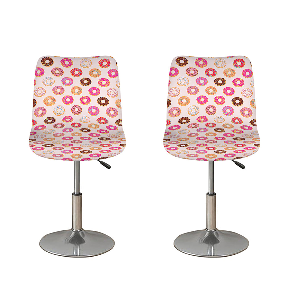 Pastel Donut Pattern Print Bar Stool Covers