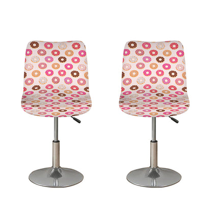 Pastel Donut Pattern Print Bar Stool Covers