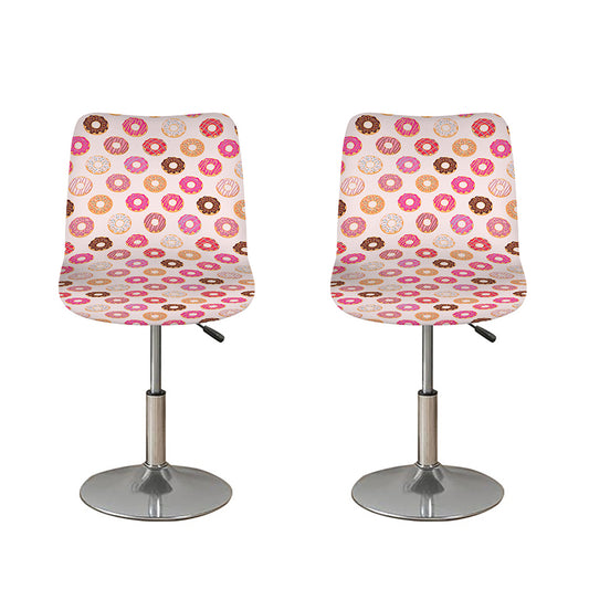 Pastel Donut Pattern Print Bar Stool Covers