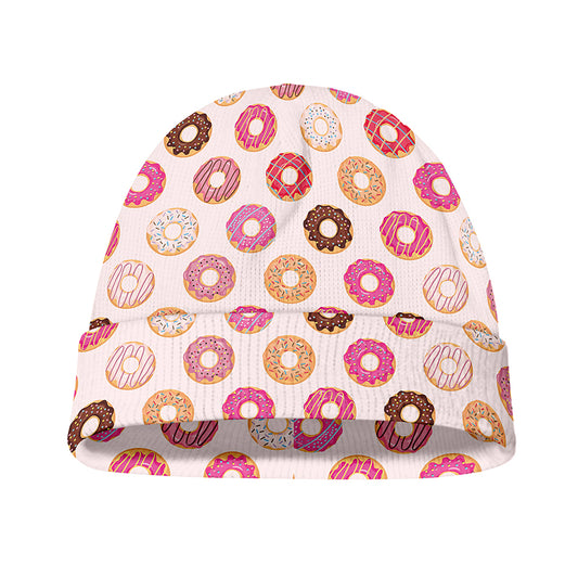 Pastel Donut Pattern Print Beanie