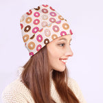 Pastel Donut Pattern Print Beanie