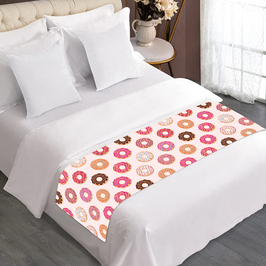 Pastel Donut Pattern Print Bed Runner