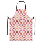 Pastel Donut Pattern Print Bib Apron With Pocket