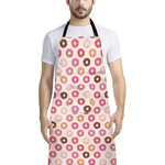 Pastel Donut Pattern Print Bib Apron With Pocket