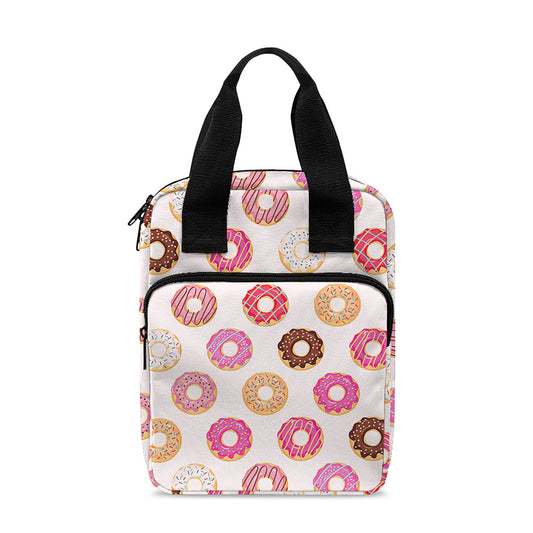 Pastel Donut Pattern Print Bible Tote Bag