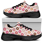 Pastel Donut Pattern Print Black Chunky Shoes