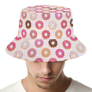 Pastel Donut Pattern Print Bucket Hat