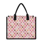 Pastel Donut Pattern Print Canvas Tote Bag