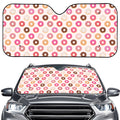 Pastel Donut Pattern Print Car Windshield Sun Shade