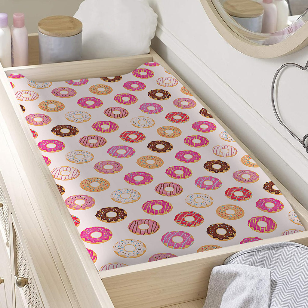 Pastel Donut Pattern Print Changing Pad Cover