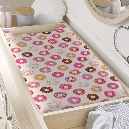 Pastel Donut Pattern Print Changing Pad Cover